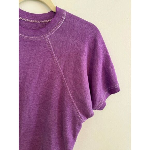Vintage Short Sleeve Purple Sweatshirt - Picture 3 of 5
